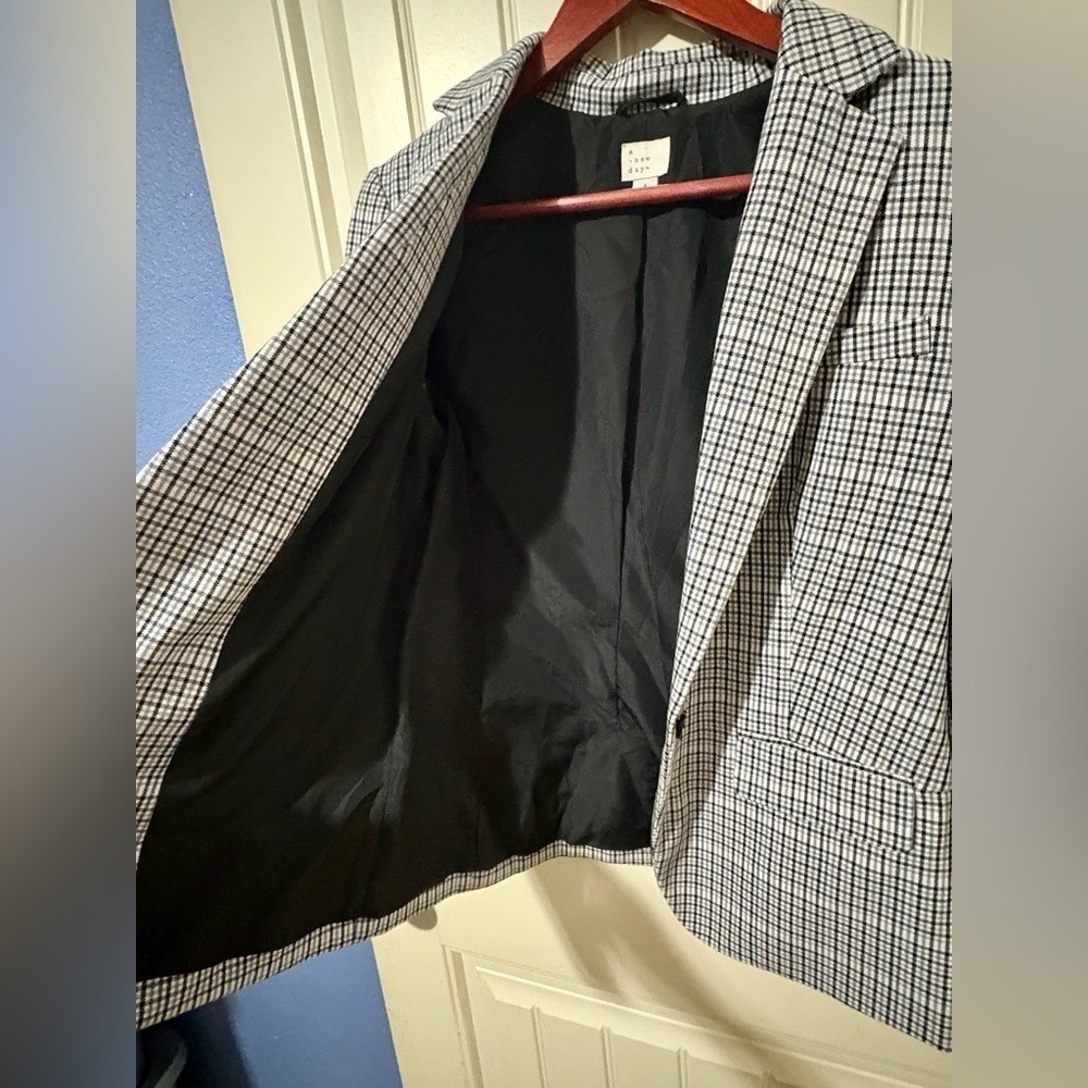 a new day Blue/Black/White Single Button Blazer - Picture 6 of 11